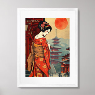 Kyōto 京 都 Japan geisha vintage retro Postcard Poster