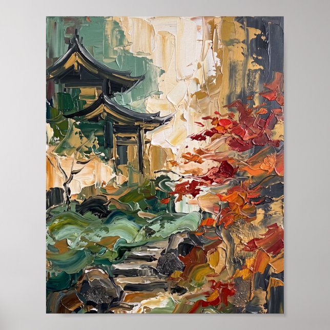 Kyoto Affisch Lyx Abstrakt Oljemålning (Framsidan)