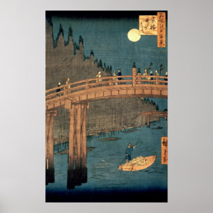 Kyoto-bro efter månljus poster