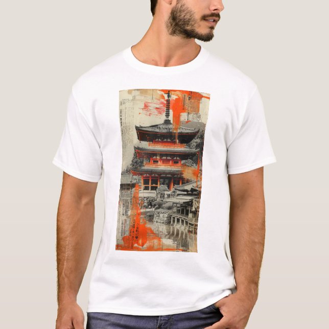 Kyoto Fusion - Traditional Japansk Art T-shirt (Framsida)