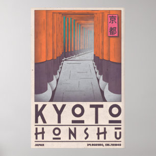 Kyoto Honshu Väggkonst Stilisera Shrine Gates