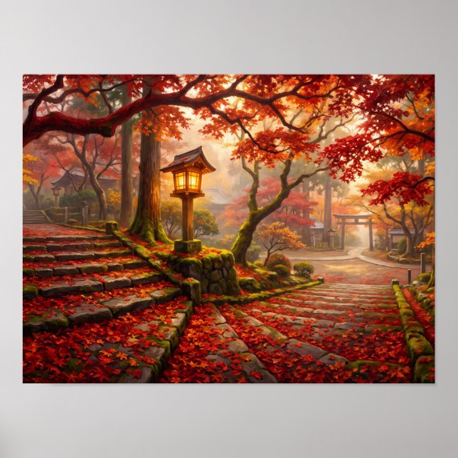 Kyoto Höst Lönn Tempeldamm Poster (Framsidan)