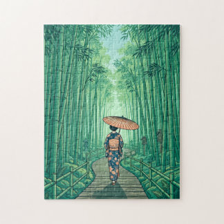Kyoto Japan Bambu Skog Pussel Vintage