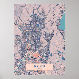 Kyoto - Japan Breezy City Karta Poster