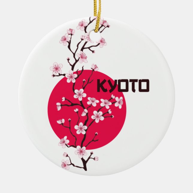 Kyoto Japan Cherry Blommar Ornament (Framsidan)