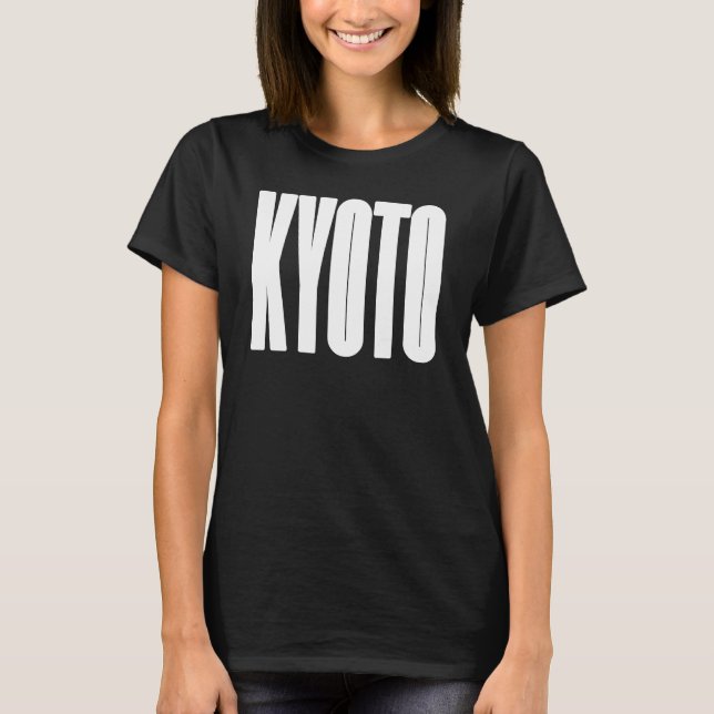 Kyoto - Japan City Bold Typography Design T Shirt (Framsida)