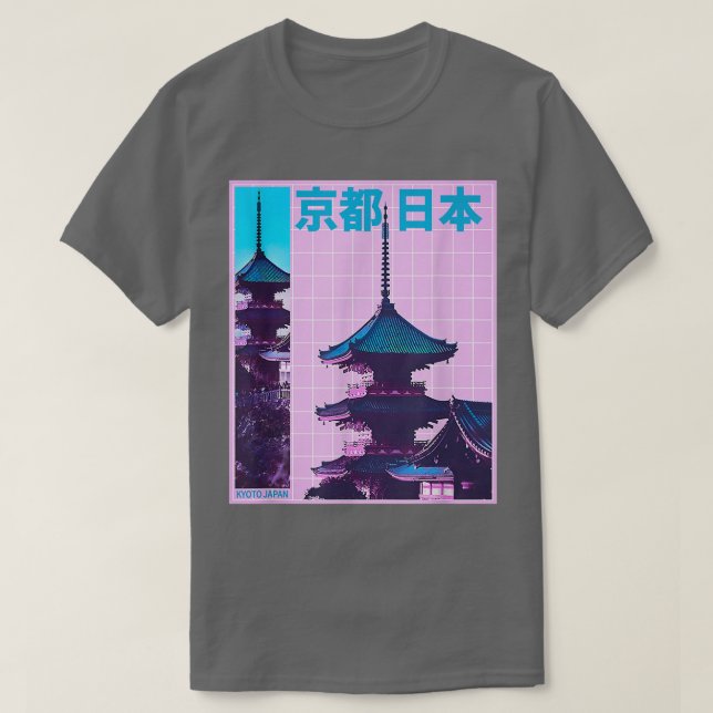 Kyoto Japan-estetik i Aesthetic vaporwave Retro T Shirt (Design framsida)