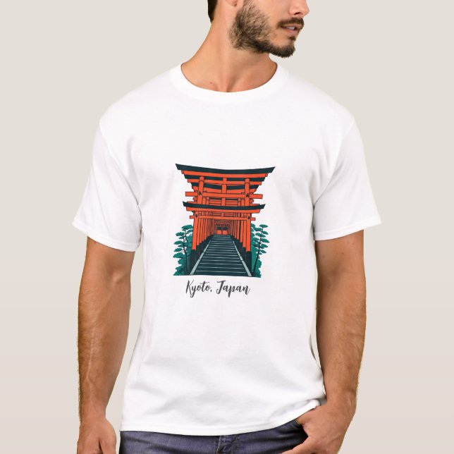 Kyoto Japan Fushimi Inari Taisha T Shirt (Framsida)