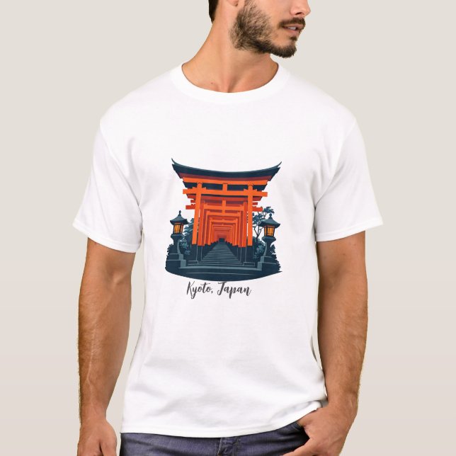 Kyoto Japan Fushimi Inari Taisha T Shirt (Framsida)