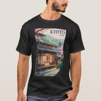 Kyoto Japan Hus Illustration Resa Konst Vintage