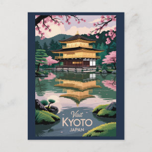Kyoto Japan Kinkaku-ji Illustration Resa Konst Vin Vykort
