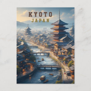 Kyoto Japan Ligcape Travel Vintage Vykort