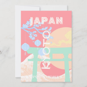 Kyoto Japan Pastel Travel Art Julkort