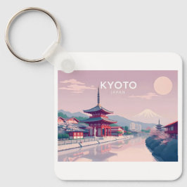Kyoto Japan Pastel Travel Design Nyckelring