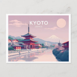 Kyoto Japan Pastel Travel Design Vykort