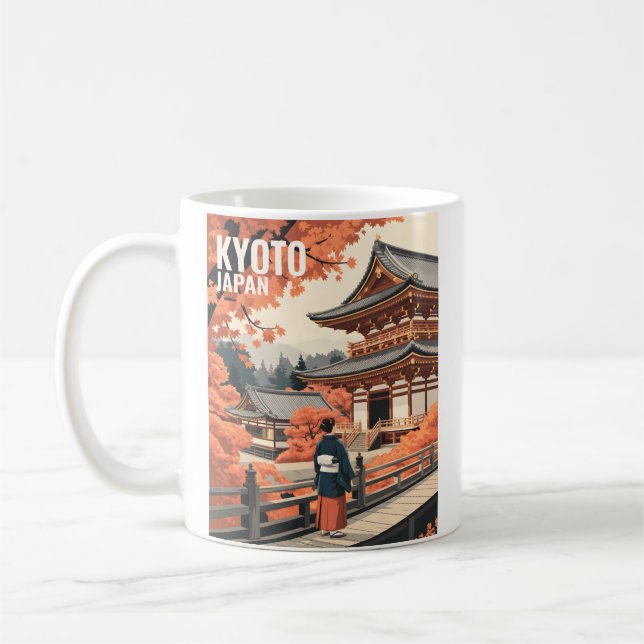 Kyoto Japan Resa Höst Tempel Personlig Kaffemugg (Vänster)