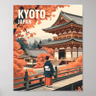 Kyoto Japan Resa Höst Tempeldesign Personlig Poster