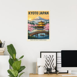 Kyoto Japan Resemålning Plakat | Asiatisk Väggkons Poster
