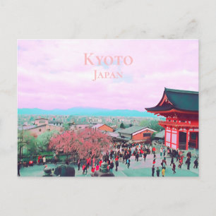 Kyoto Japan reser den körsbärsröda blommar på Vykort