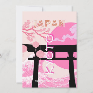 Kyoto Japan Rosa Travel Art Julkort