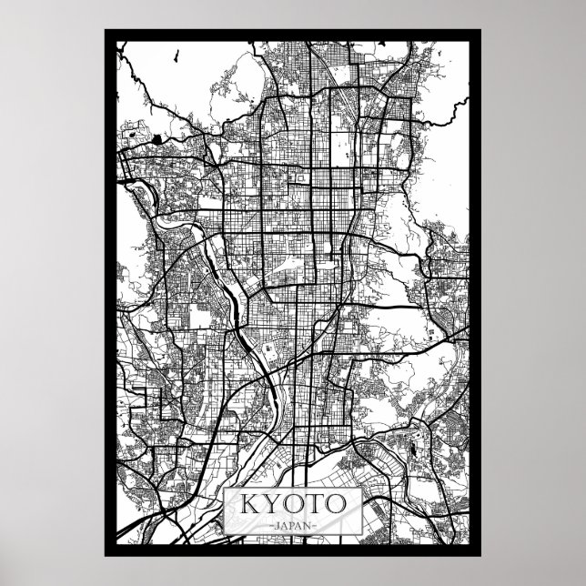 Kyoto Japan Stadskarta Poster (Framsidan)