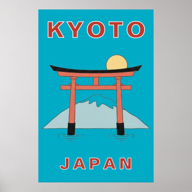 Kyoto Japan Torii Gate Art Minimalist Travel Poster (Framsidan)