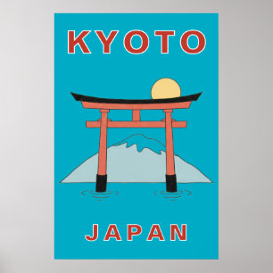 Kyoto Japan Torii-grind Konst Minimalistisk Resa Poster