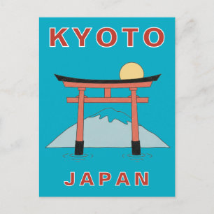 Kyoto Japan Torii-grind Minimalistisk Resa Vykort