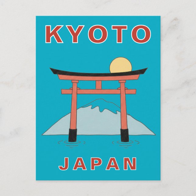 Kyoto Japan Torii-grind Minimalistisk Resa Vykort (Framsida)