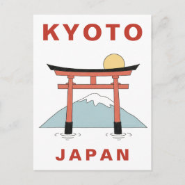 Kyoto Japan Torii-grind Minimalistisk Resa Vykort