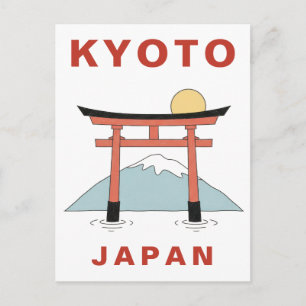 Kyoto Japan Torii-grind Minimalistisk Resa Vykort