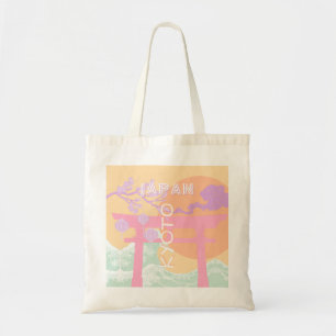 Kyoto Japan Travel Art, Orange Pastel Art Tygkasse
