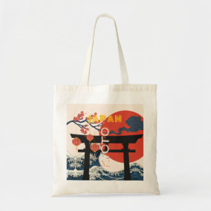 Kyoto Japan Travel Art, Retro Travel Art Tygkasse