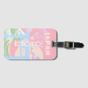 Kyoto Japan Travel Art, Rosa Pastel Travel Art Bagagebricka