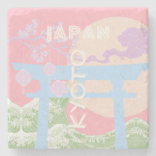 Kyoto Japan Travel Art, Rosa Pastel Travel Art Stenunderlägg