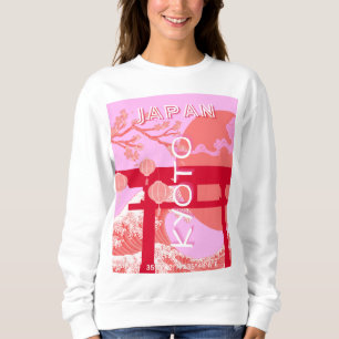Kyoto Japan Travel Art, Rosa Retro Travel Art T Shirt