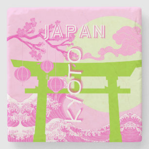 Kyoto Japan Travel Art, Rosa Travel Art Stenunderlägg