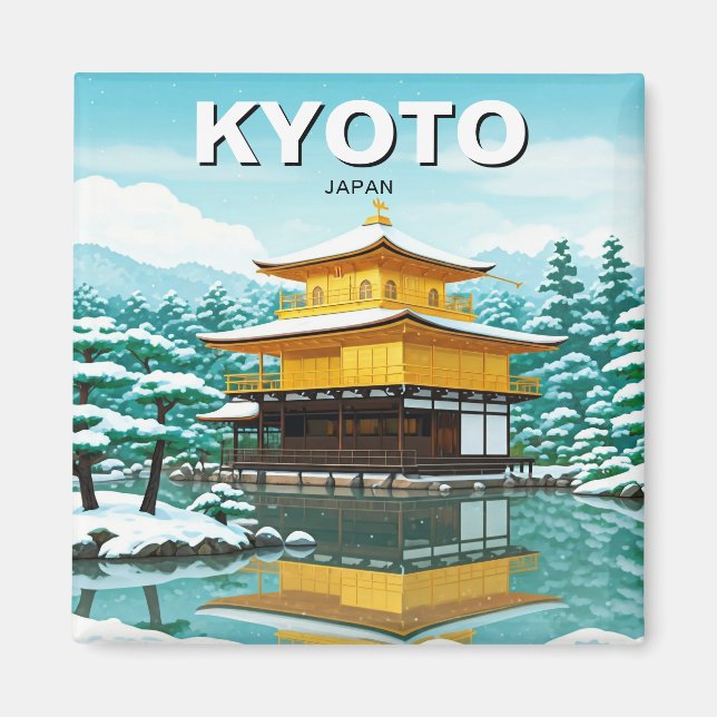 Kyoto Japan Travel Kinkakuji Golden Pavilion Magnet (Framsidan)