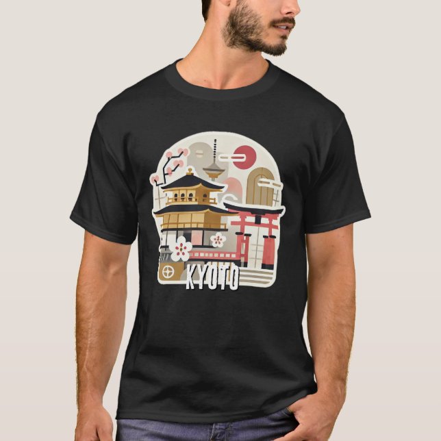 Kyoto Japan Travel Kinkatsuji Golden Pavilion T Shirt (Framsida)