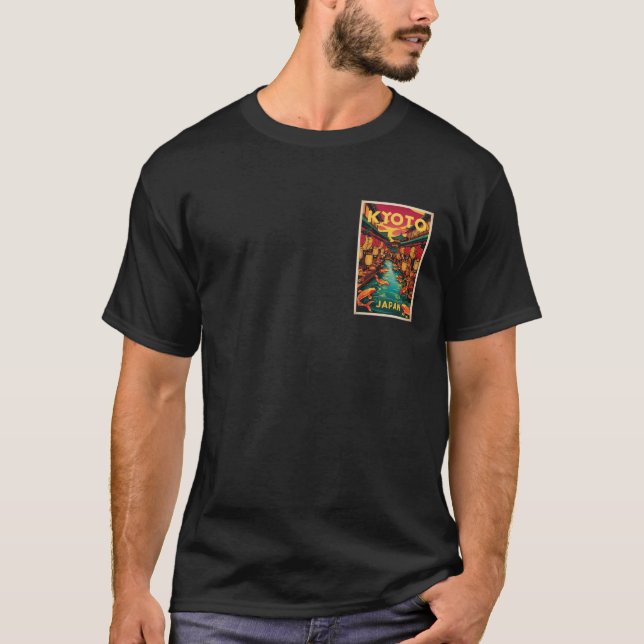 Kyoto Japan Travel Poster T Shirt (Framsida)