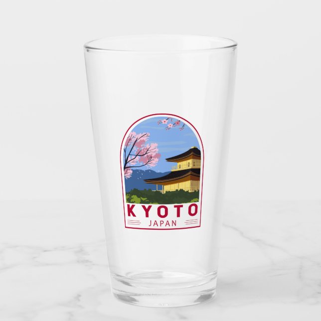 Kyoto Japan Travel Retro Travel Emblem Glaskopp (Framsida)