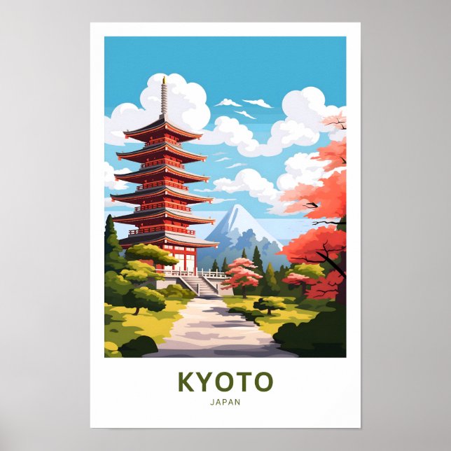 Kyoto Japan Travel Skriv ut Poster (Framsidan)
