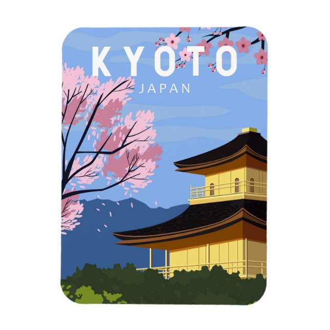 Kyoto Japan Travel Vintage Art Magnet (Vertikal)