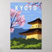 Kyoto Japan Travel Vintage Art