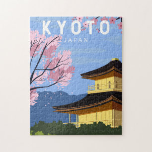 Kyoto Japan Travel Vintage Art Pussel