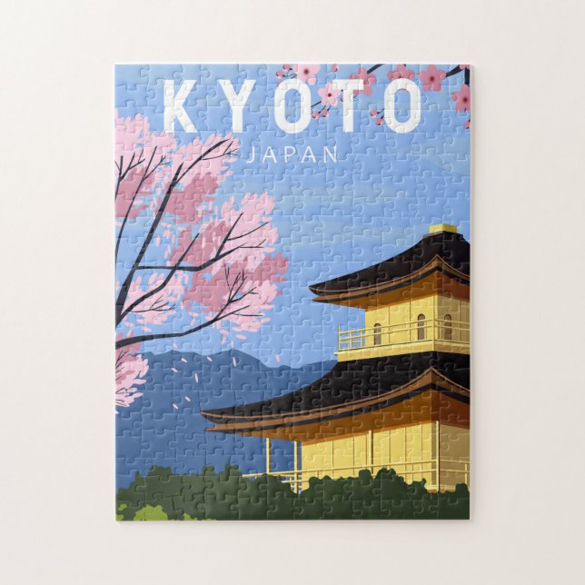 Kyoto Japan Travel Vintage Art Pussel (Vertikal)
