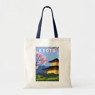 Kyoto Japan Travel Vintage Art Tygkasse
