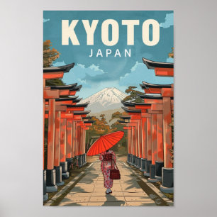 Kyoto Japan Vintage Berömd Travel Ställe Poster
