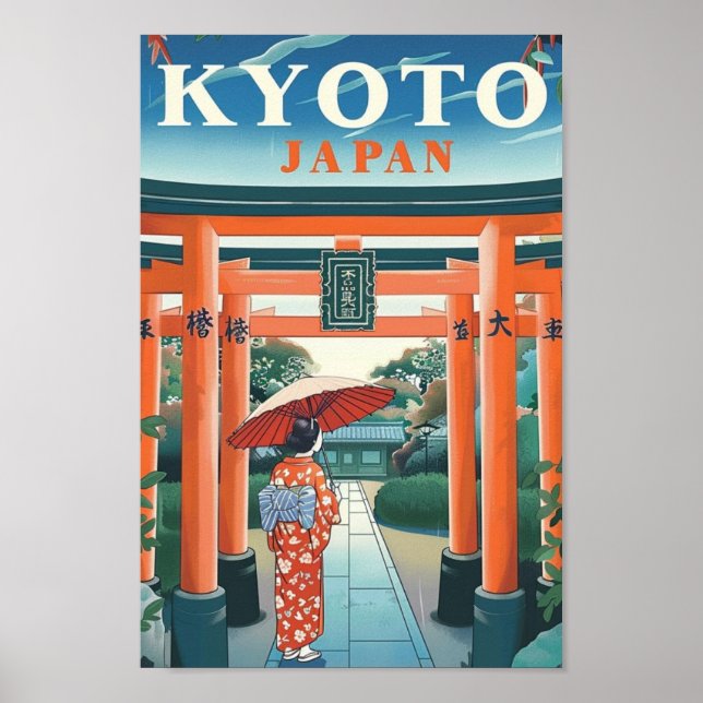 Kyoto Japan Vintage Berömd Travel Ställe Poster (Framsidan)
