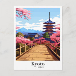 Kyoto Japan Vintage resor Potrait Illustration Vykort